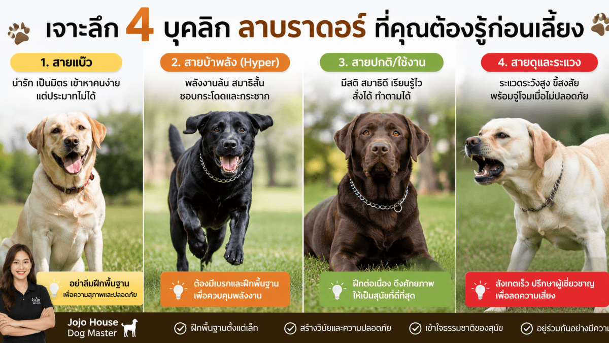 ลาบราดอร์ไม่ได้น่ารักทุกตัว! เจาะลึก 4 บุคลิกที่เจ้าของต้องรู้ก่อนเลี้ยง พร้อมเคล็ดลับวางพื้นฐานที่ดี